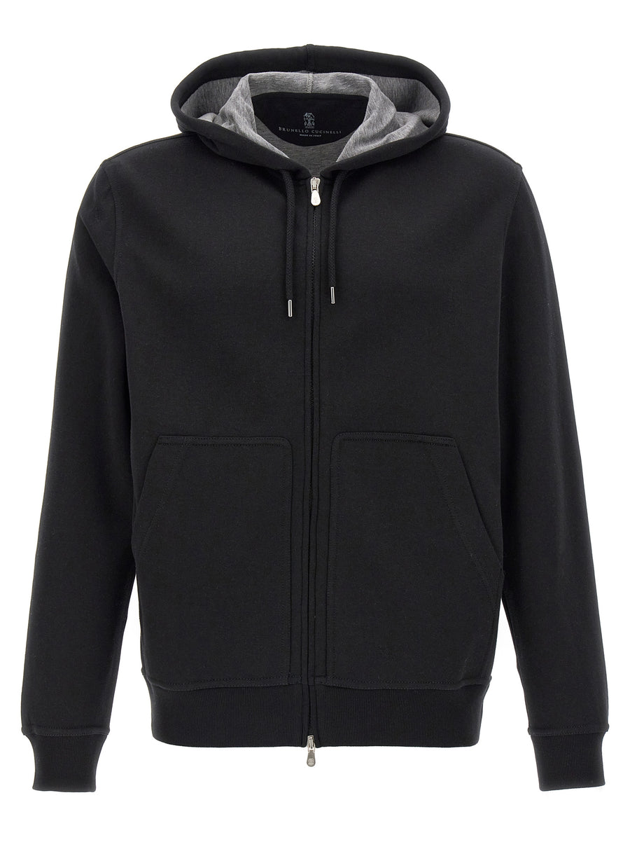 Brunello Cucinelli Black Cotton Sweatshirt