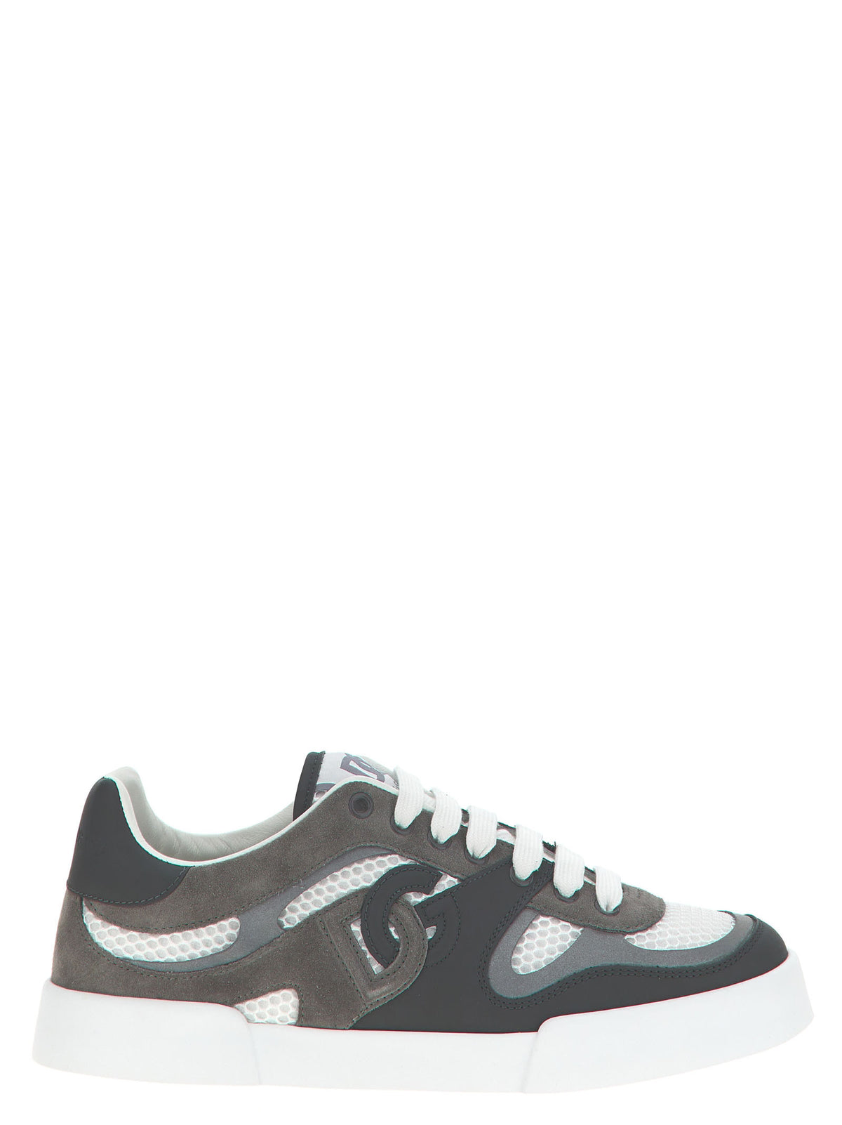 Dolce & Gabbana Grey Athletic-Style Calfskin Sneakers