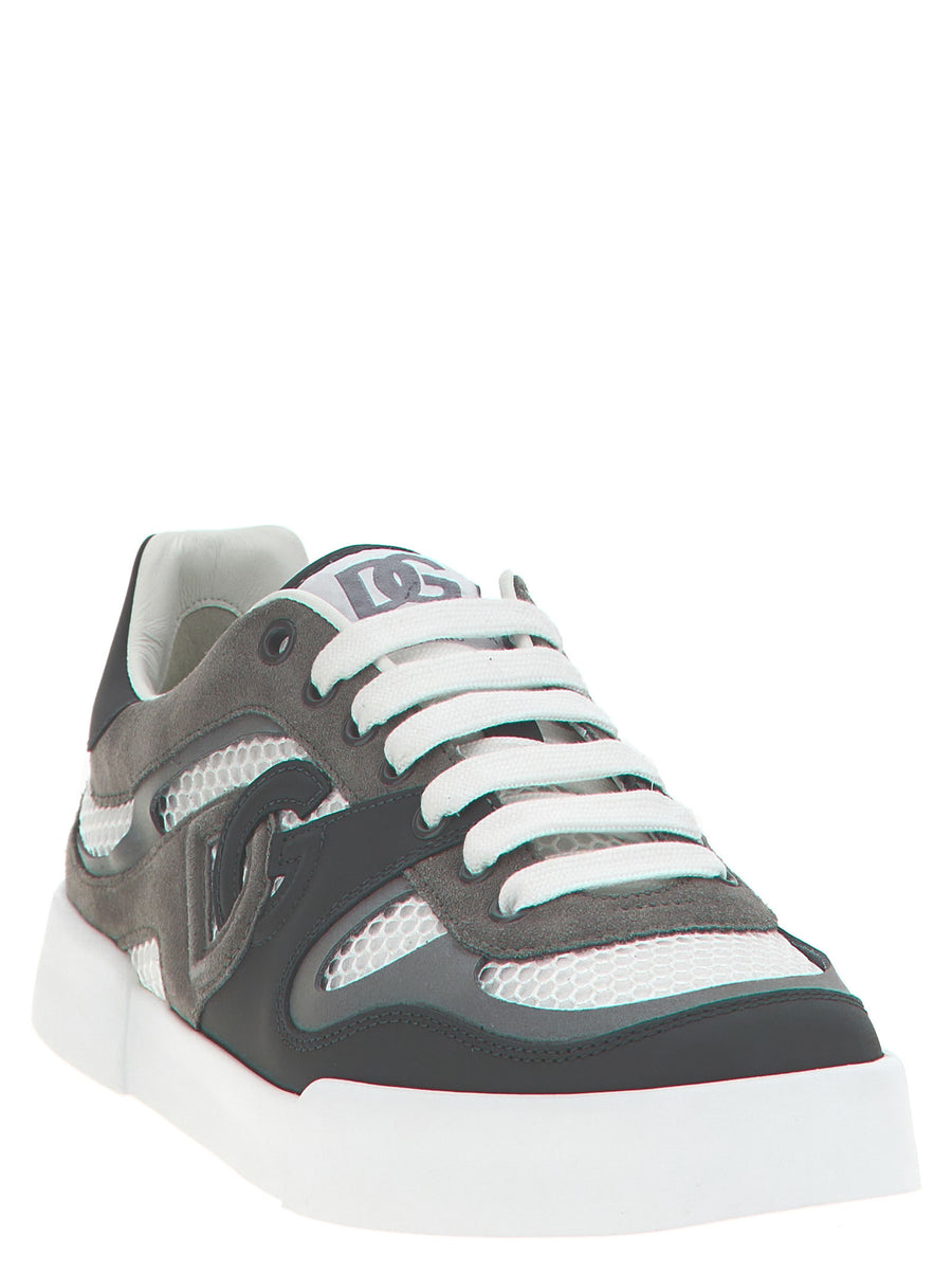 Dolce & Gabbana Grey Athletic-Style Calfskin Sneakers