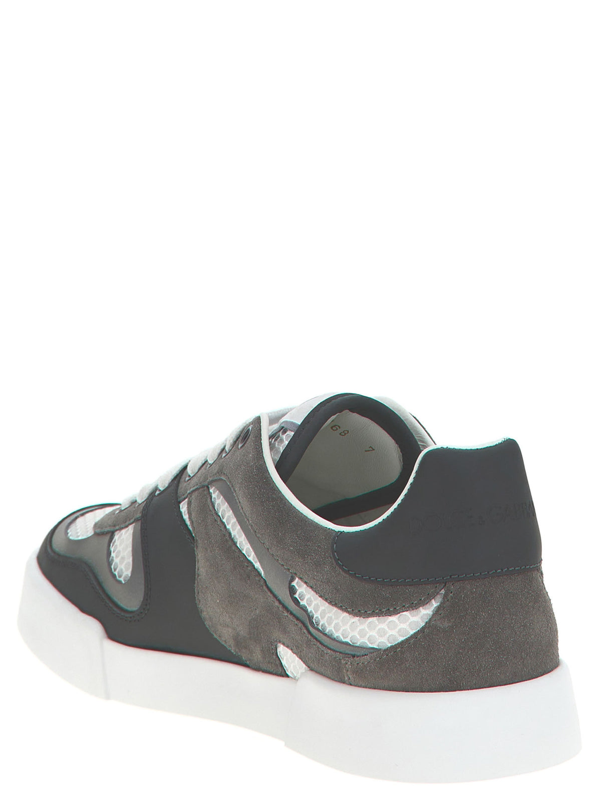 Dolce & Gabbana Grey Athletic-Style Calfskin Sneakers