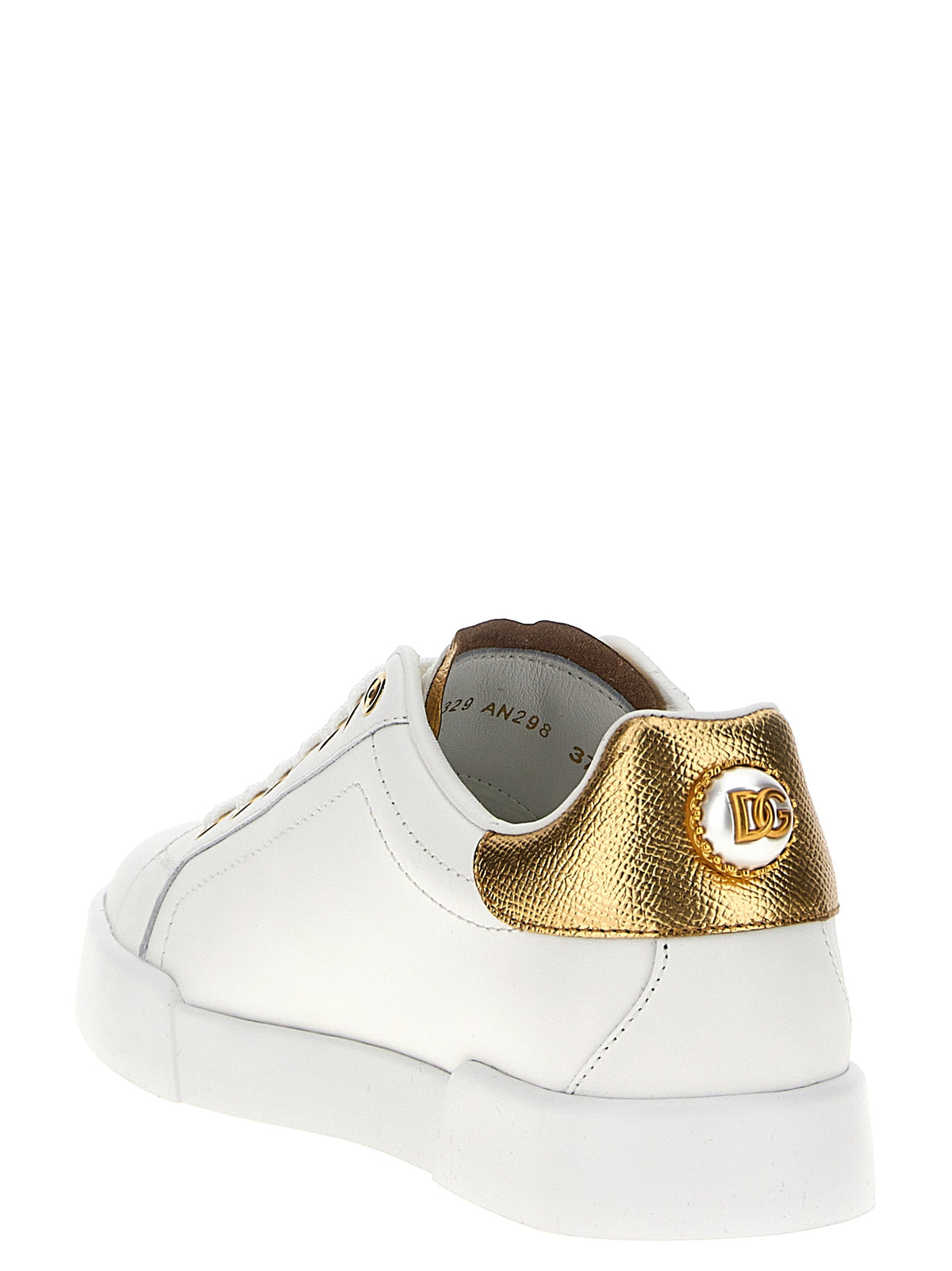 Dolce & Gabbana Gold Calfskin Sneakers