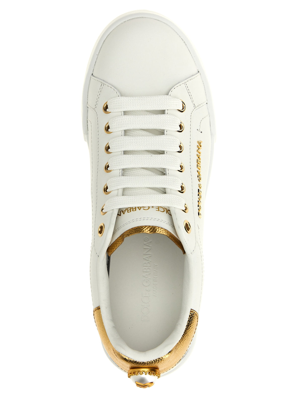 Dolce & Gabbana Gold Calfskin Sneakers