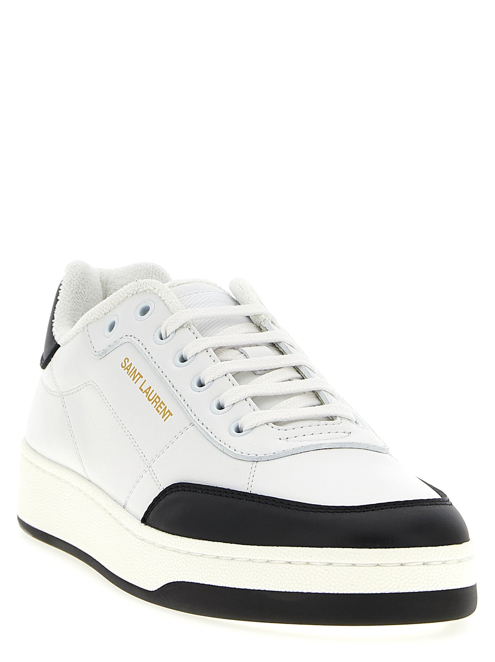 Saint Laurent Bicolor-Kalbsleder-Sneakers (niedrig)
