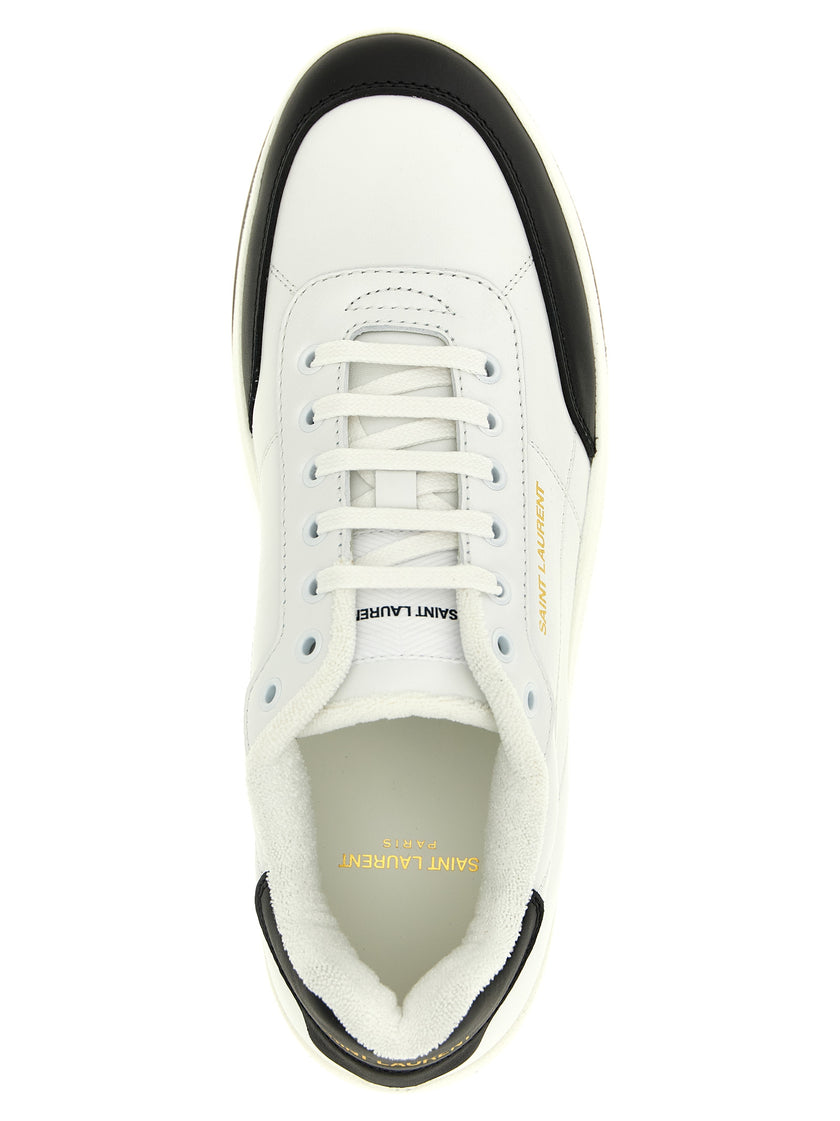 Saint Laurent Bicolor-Kalbsleder-Sneakers (niedrig)