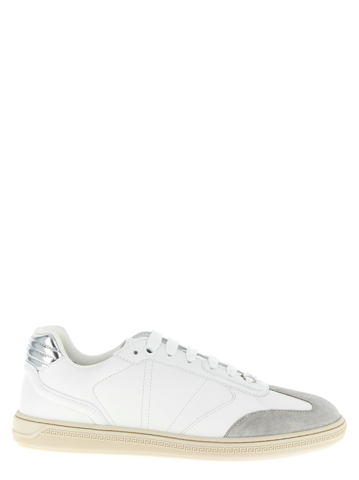 Versace White Calf Leather Low-Top Sneakers