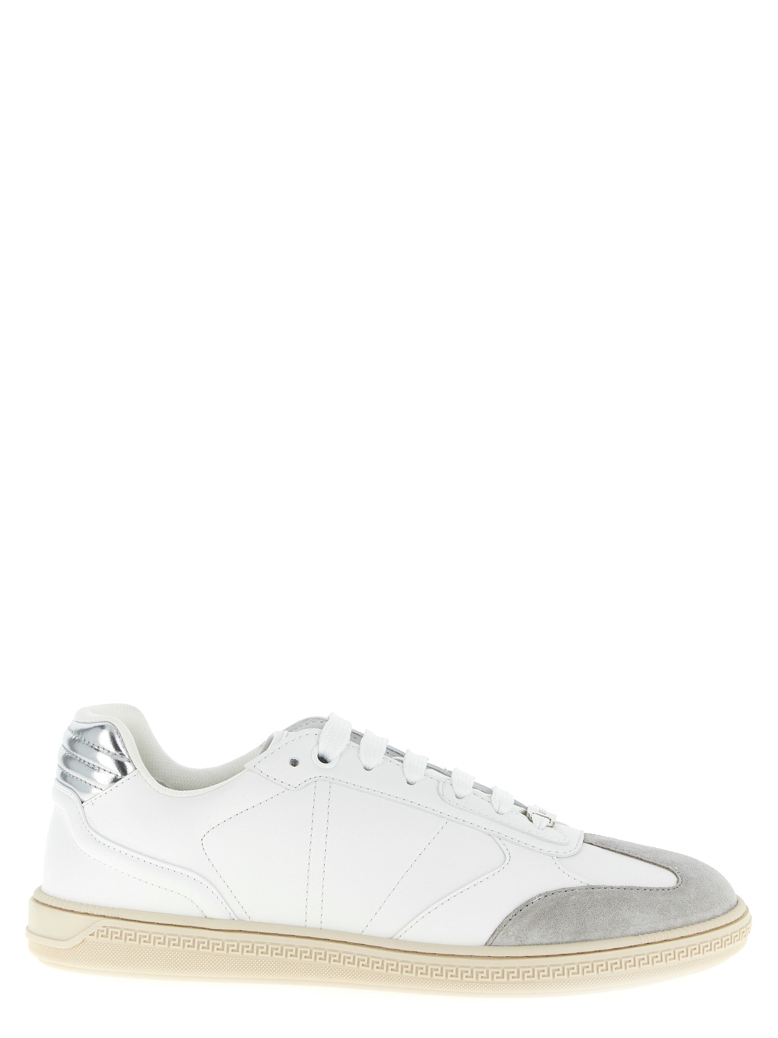 Versace Weiße Low-Top-Sneaker aus Kalbsleder