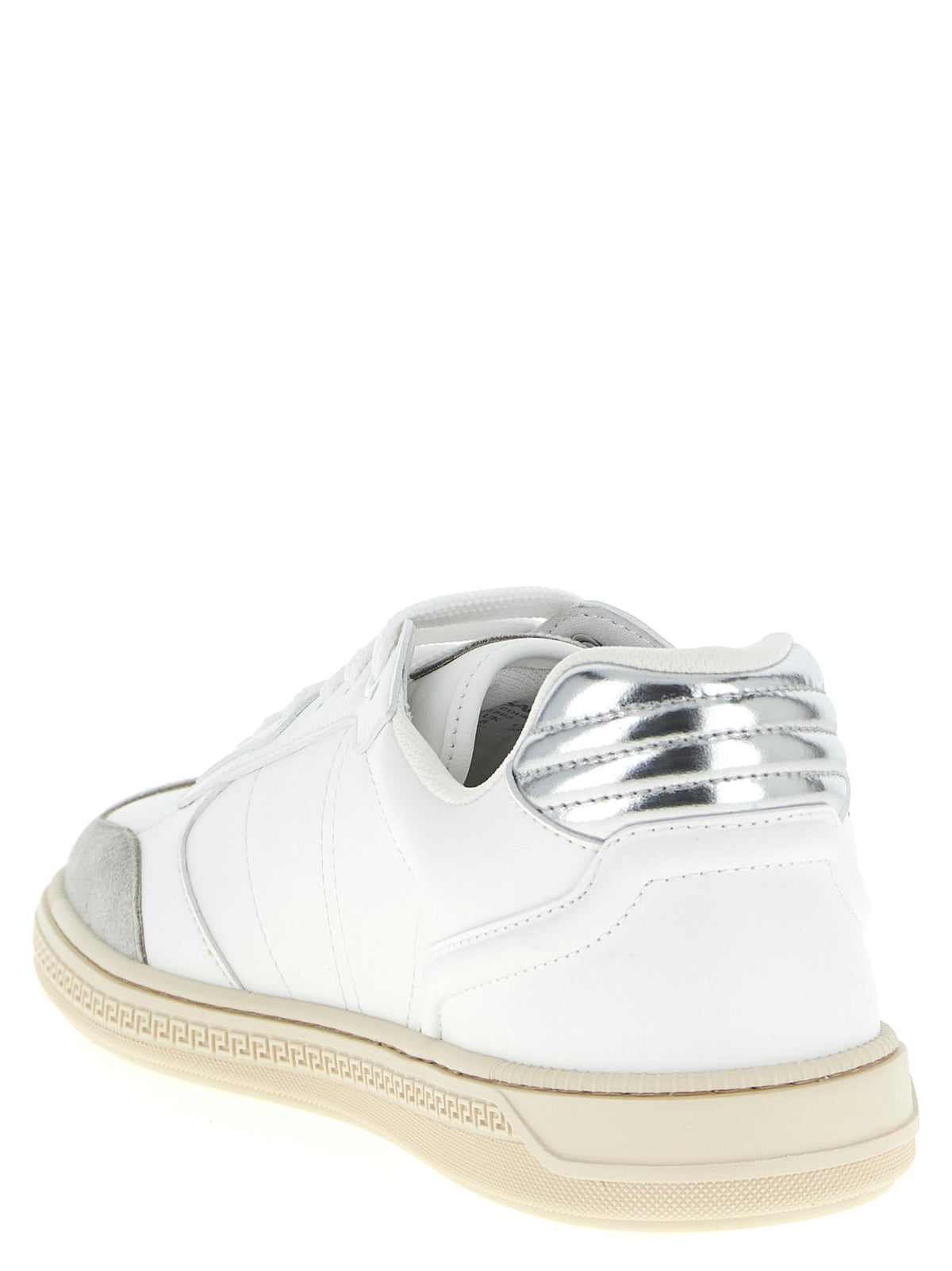 Versace White Calf Leather Low-Top Sneakers