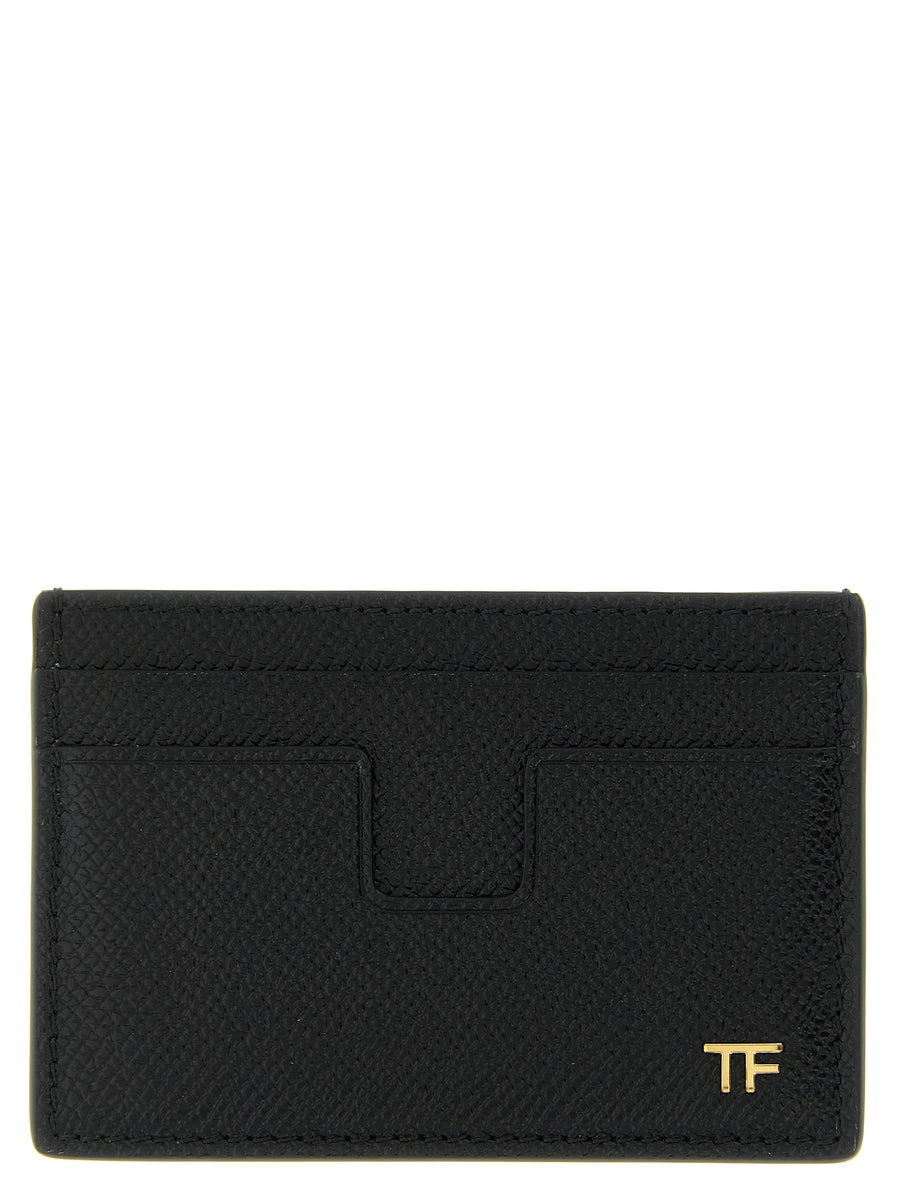 Tom Ford Schwarzer Kalbsleder-Kartenetui