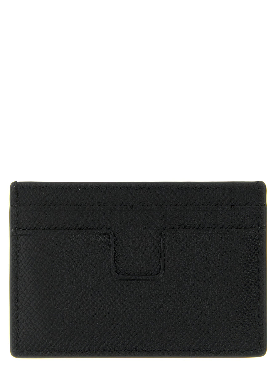Tom Ford Schwarzer Kalbsleder-Kartenetui