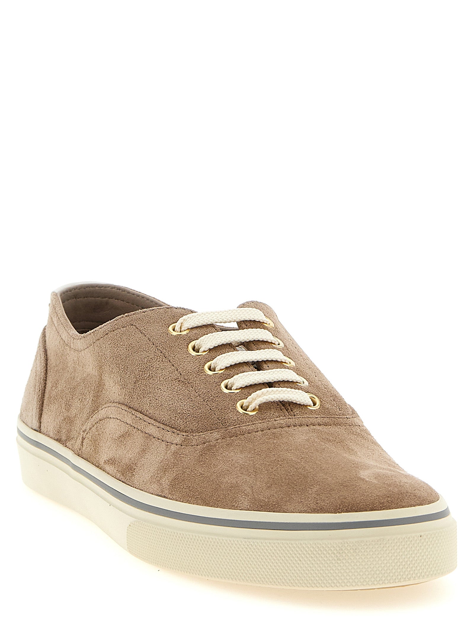 Brunello Cucinelli Beige Kalbsleder-Sneaker (Niedriges Modell)