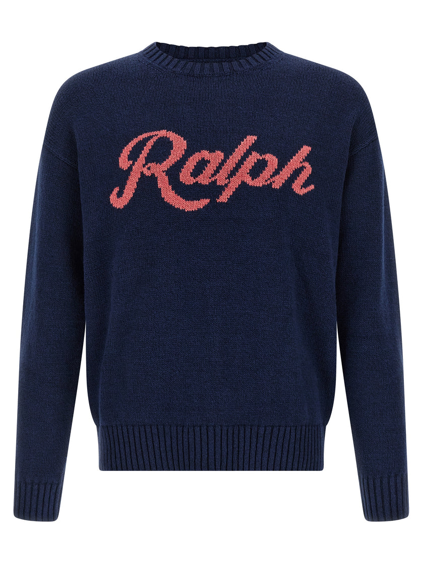 Polo Ralph Lauren Blaue Leinenstrickjacke
