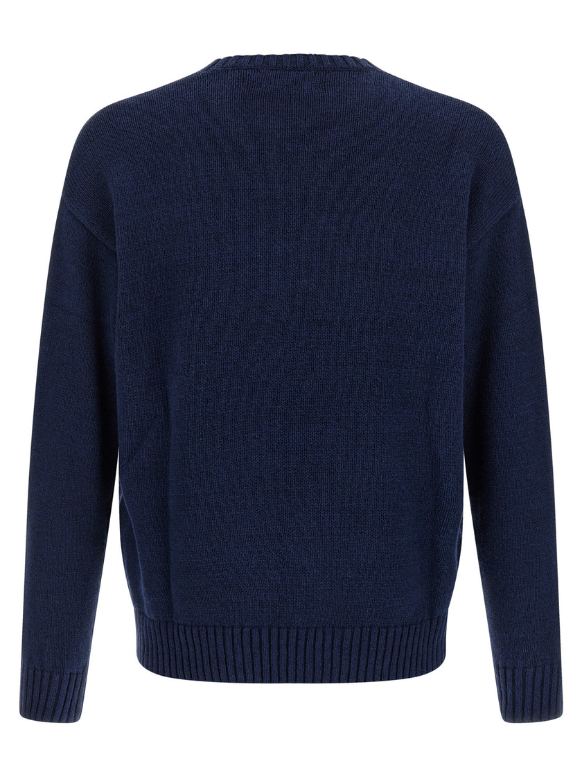 Polo Ralph Lauren Blaue Leinenstrickjacke