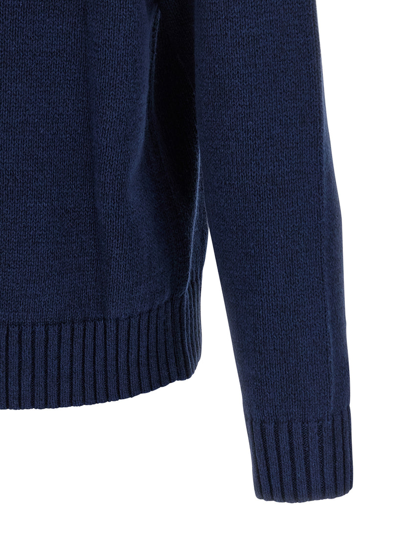 Polo Ralph Lauren Blaue Leinenstrickjacke
