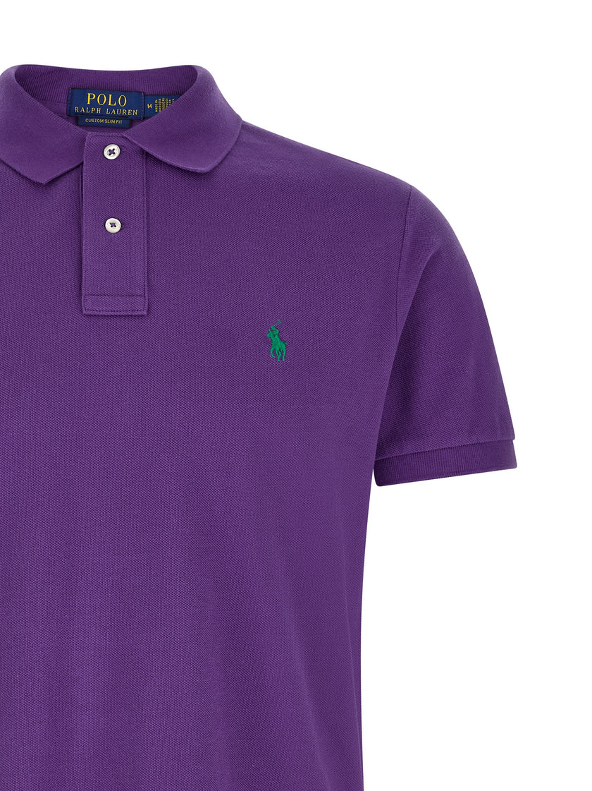 Polo Ralph Lauren Lilafarbenes Baumwoll-Poloshirt