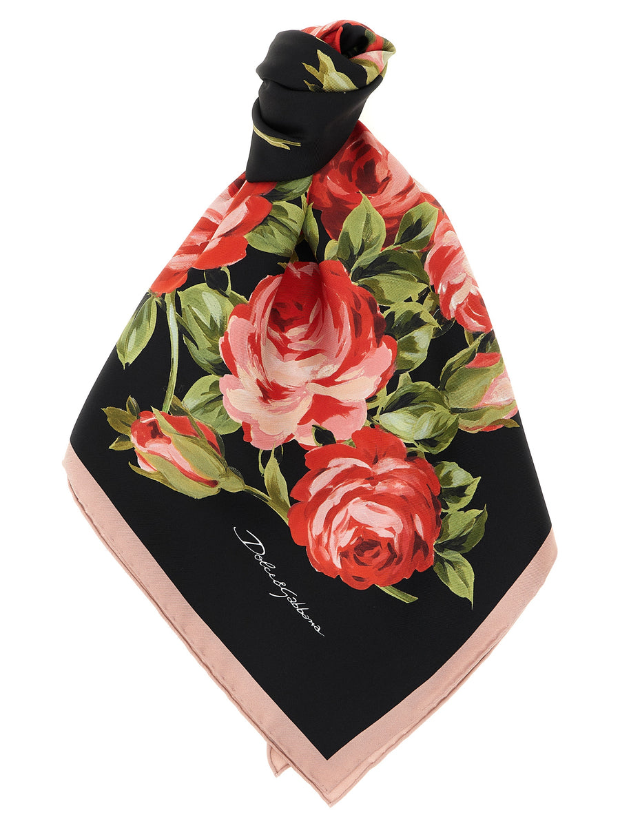 Dolce & Gabbana Black Silk Scarf