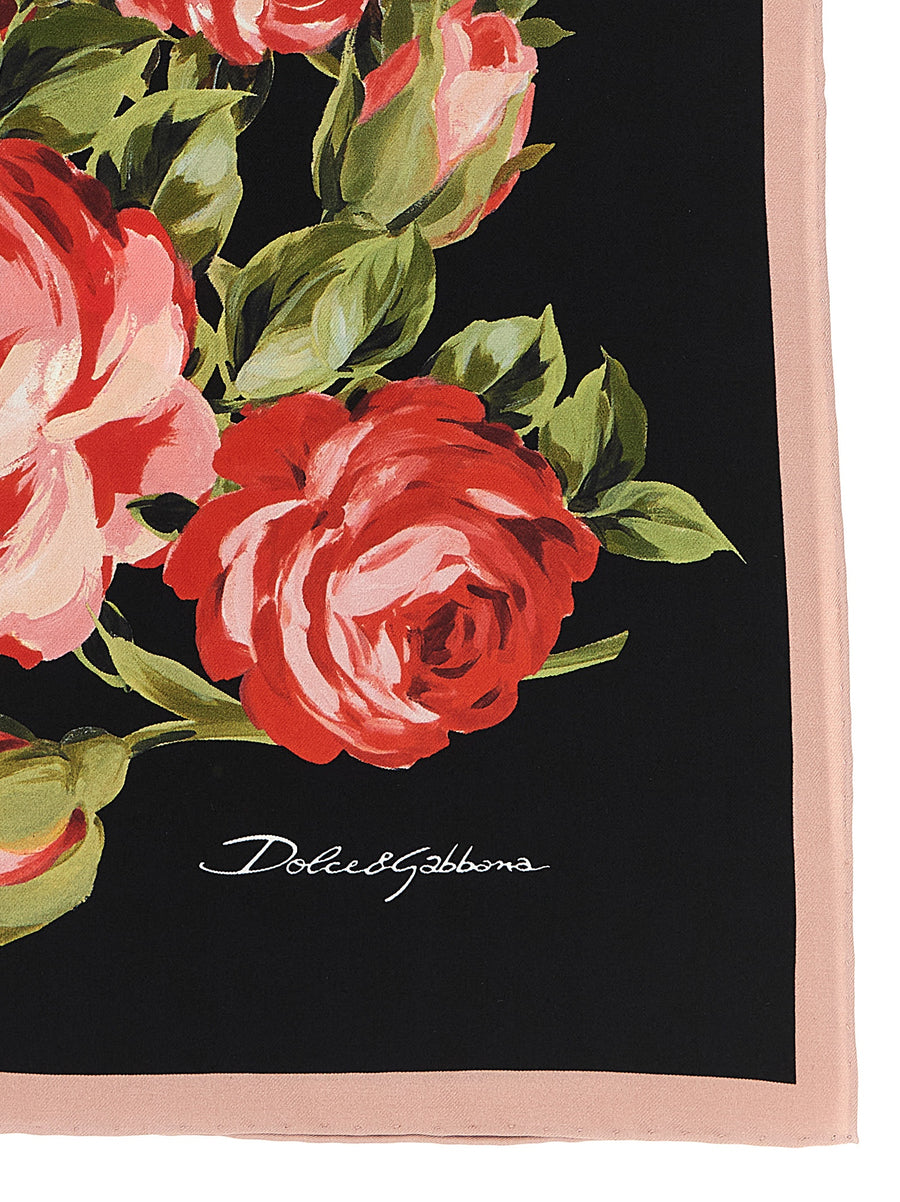 Dolce & Gabbana Black Silk Scarf