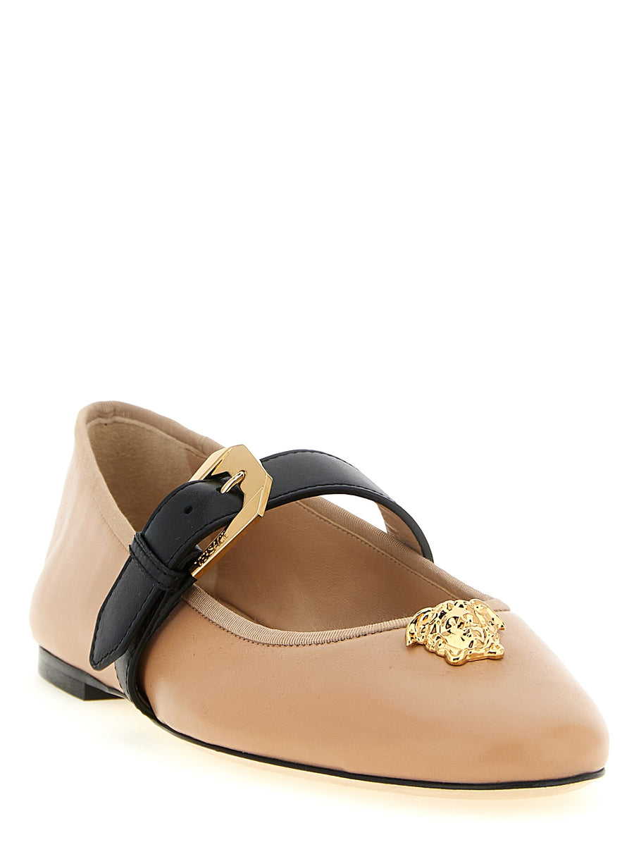Versace Multicolor Lambskin Ballerinas