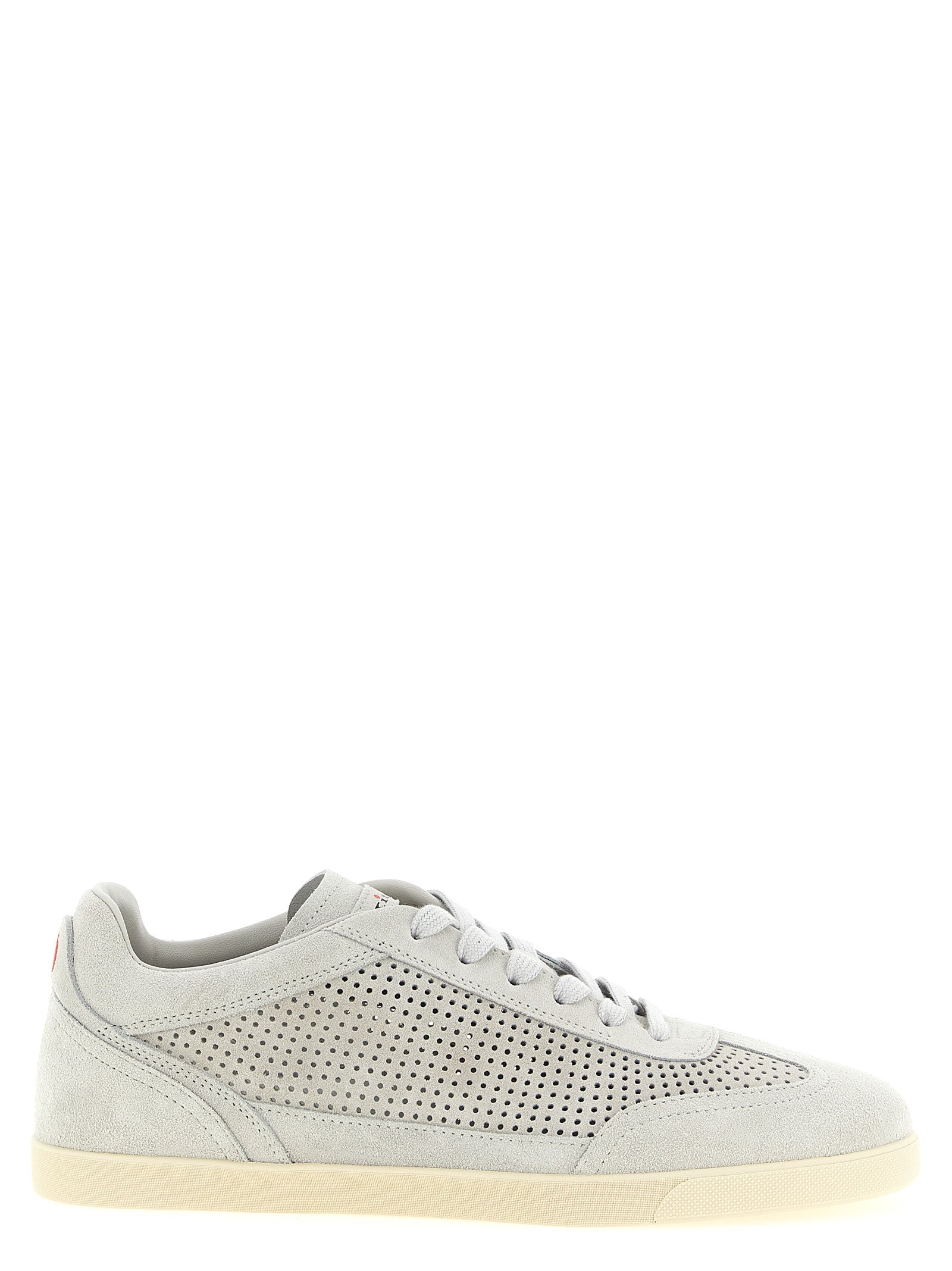 Kiton Graue Low-Top-Sneaker aus Kalbsleder