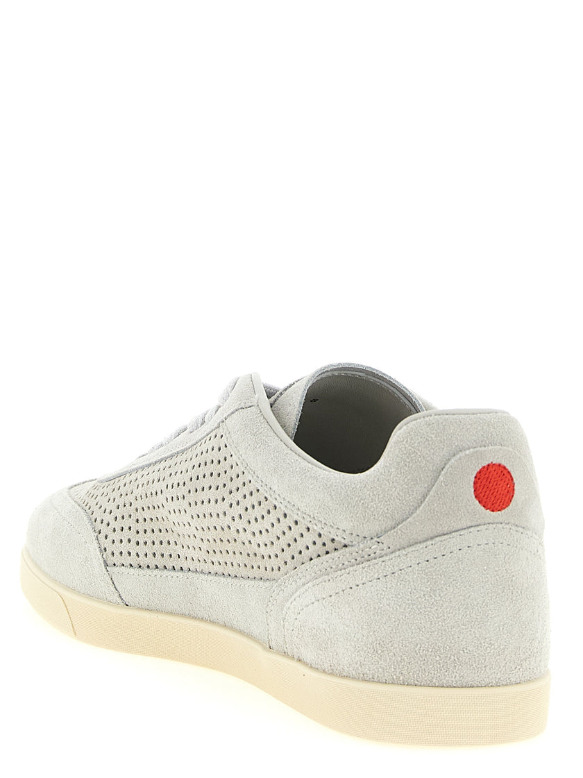 Kiton Graue Low-Top-Sneaker aus Kalbsleder