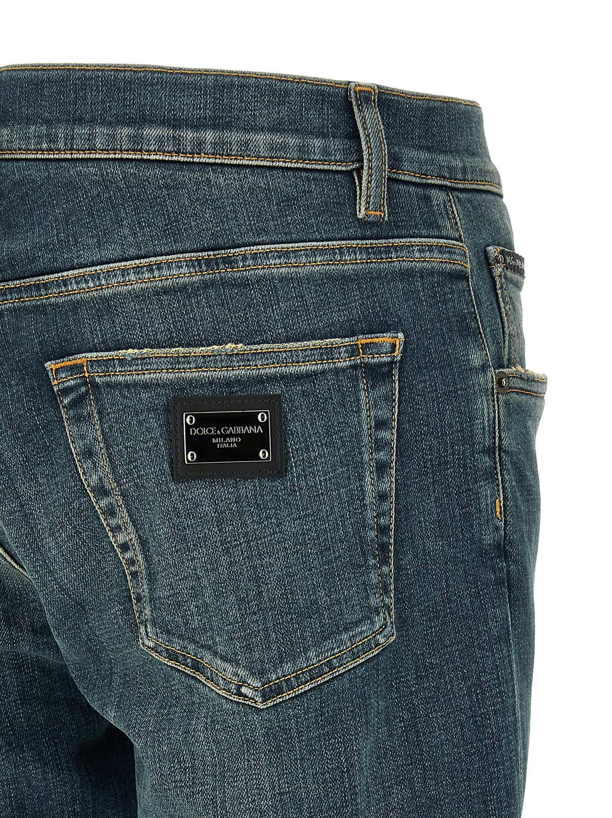 Dolce & Gabbana Blue Slim Fit Cotton Jeans