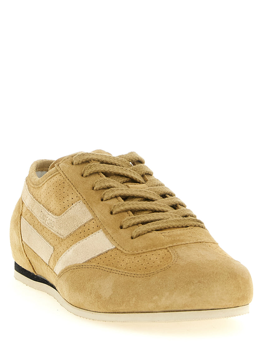 Tom Ford Beige Calf Leather Sneakers