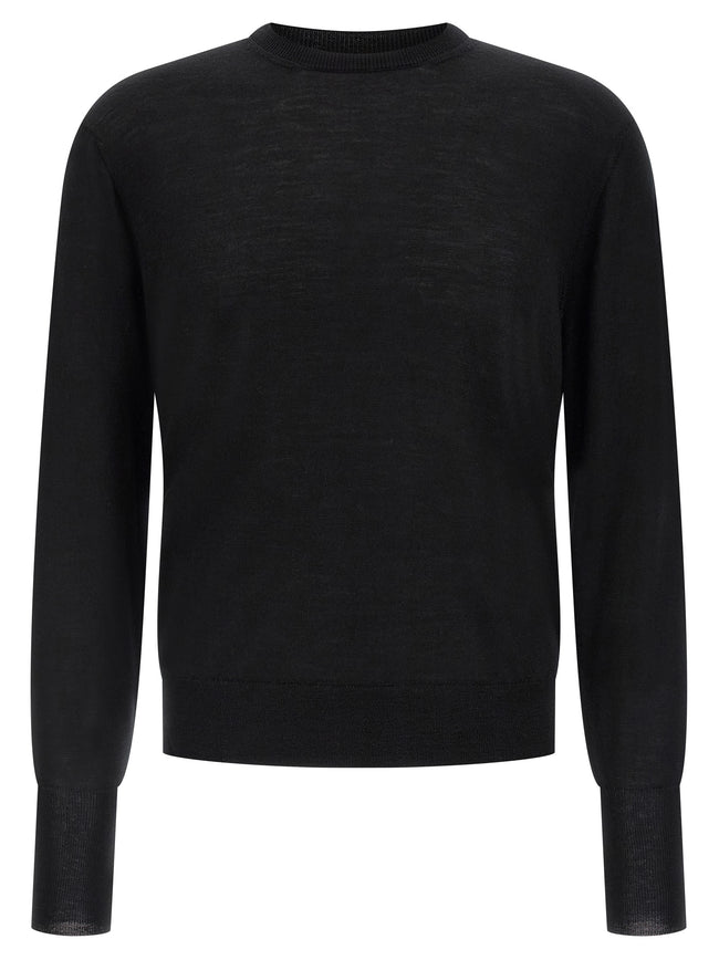 MA'RY'YA Schwarze Strickjacke aus Schurwolle