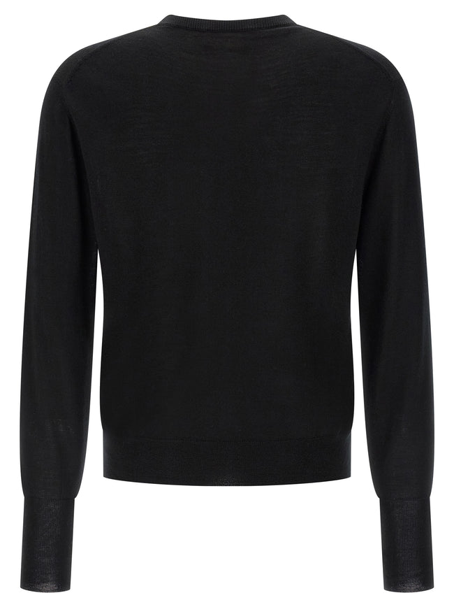 MA'RY'YA Schwarze Strickjacke aus Schurwolle