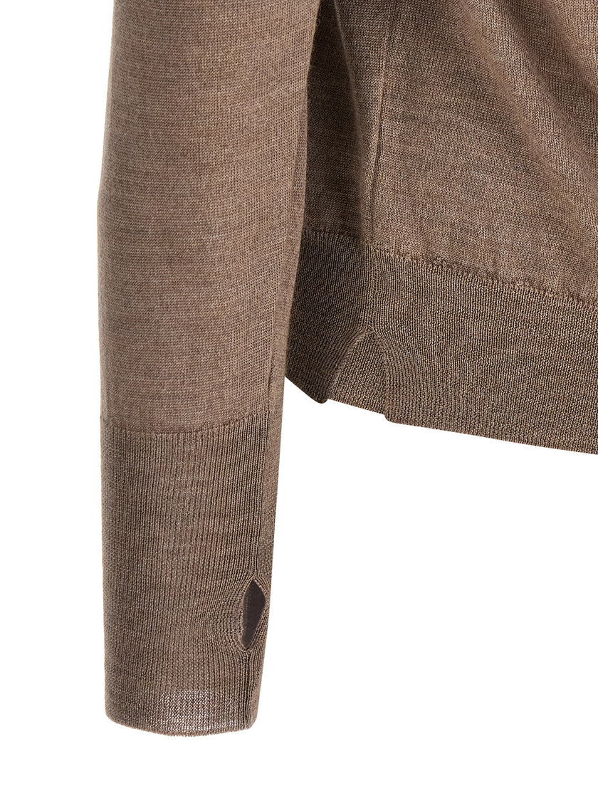 MA'RY'YA Grau Pure New Wool Cardigan
