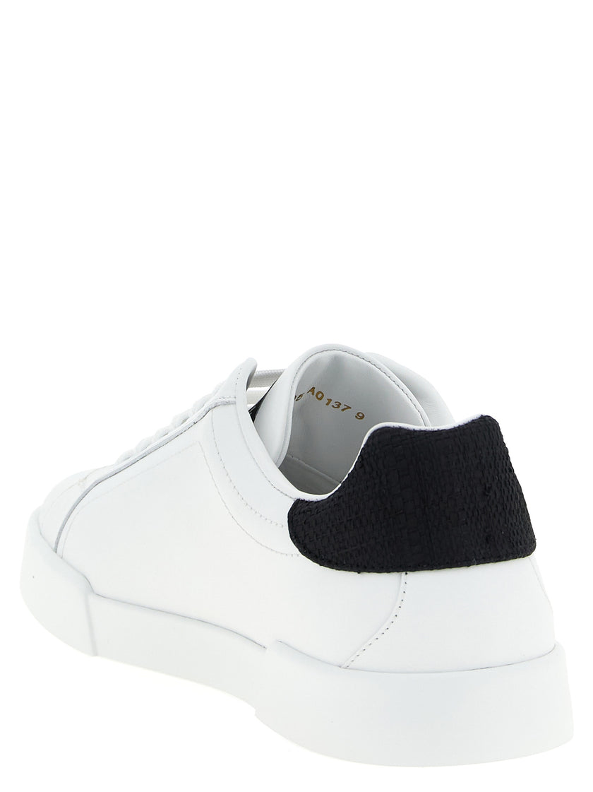 Dolce & Gabbana Bicolor-Low-Top-Sneaker aus Kalbsleder