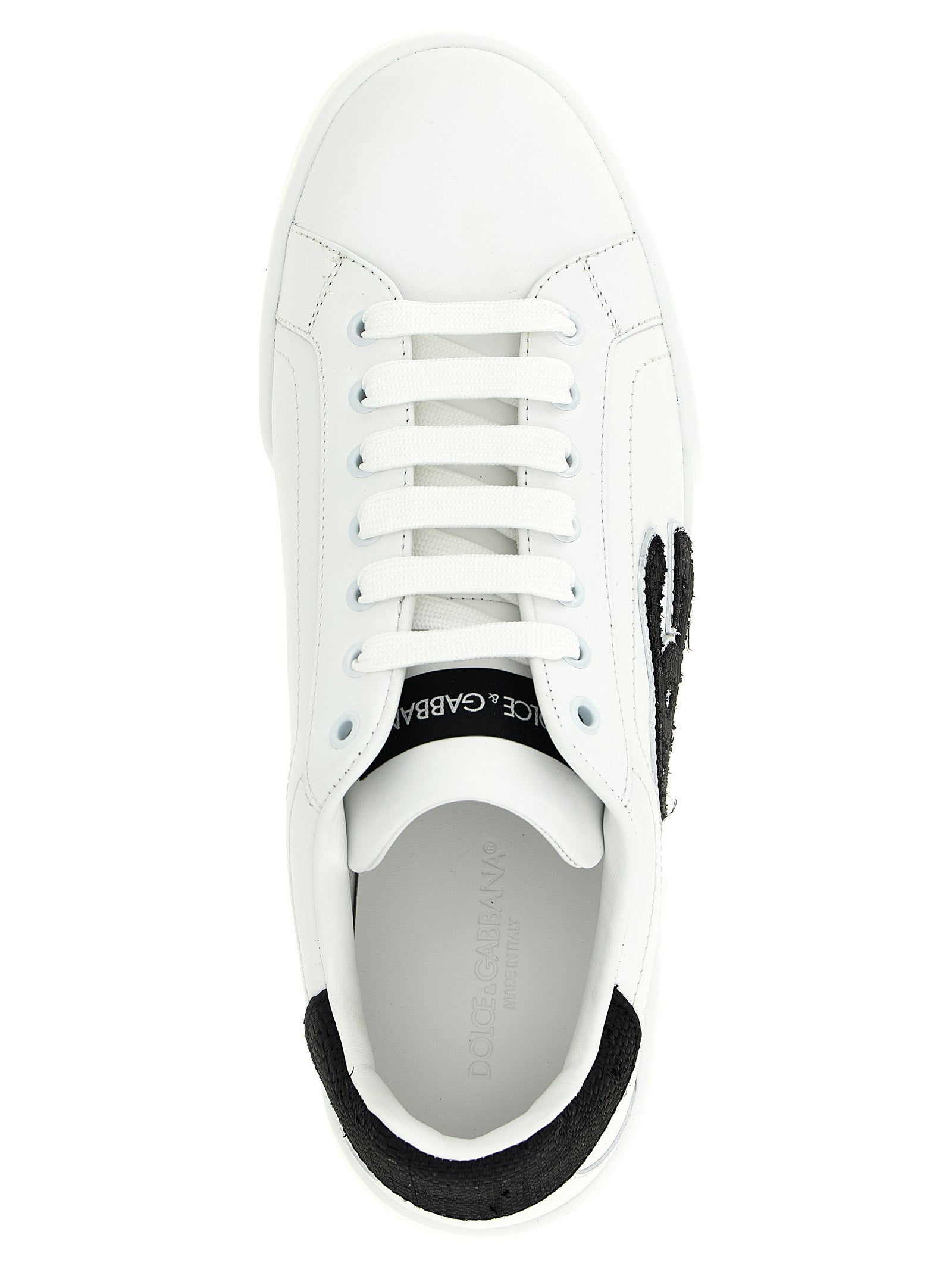 Dolce & Gabbana Bicolor-Low-Top-Sneaker aus Kalbsleder