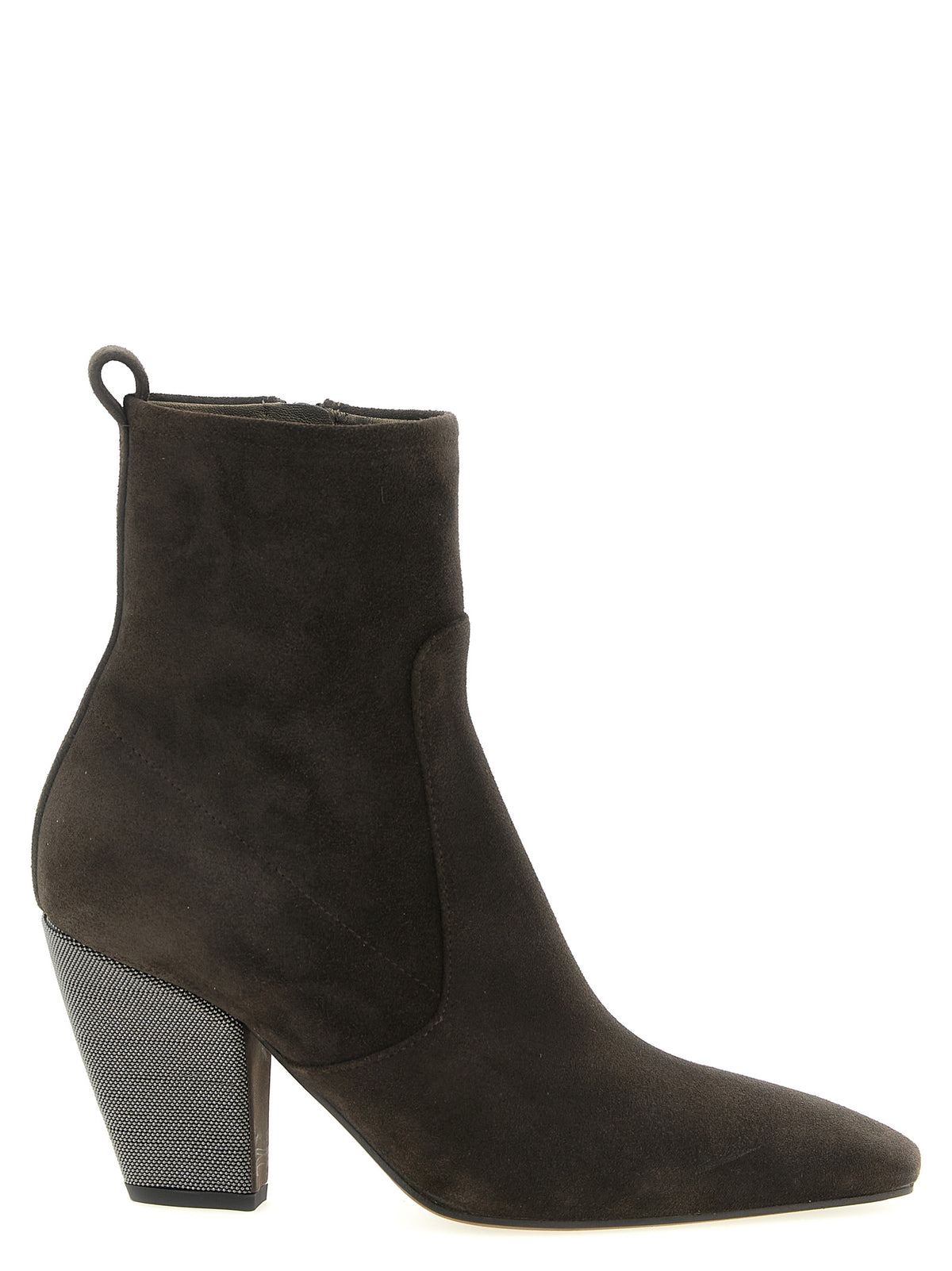 Brunello Cucinelli brown calfskin ankle boots