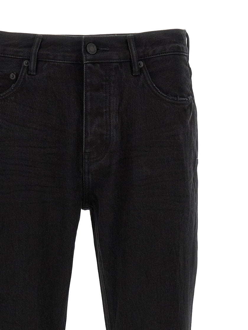 PURPLE Black Cotton Flare Jeans