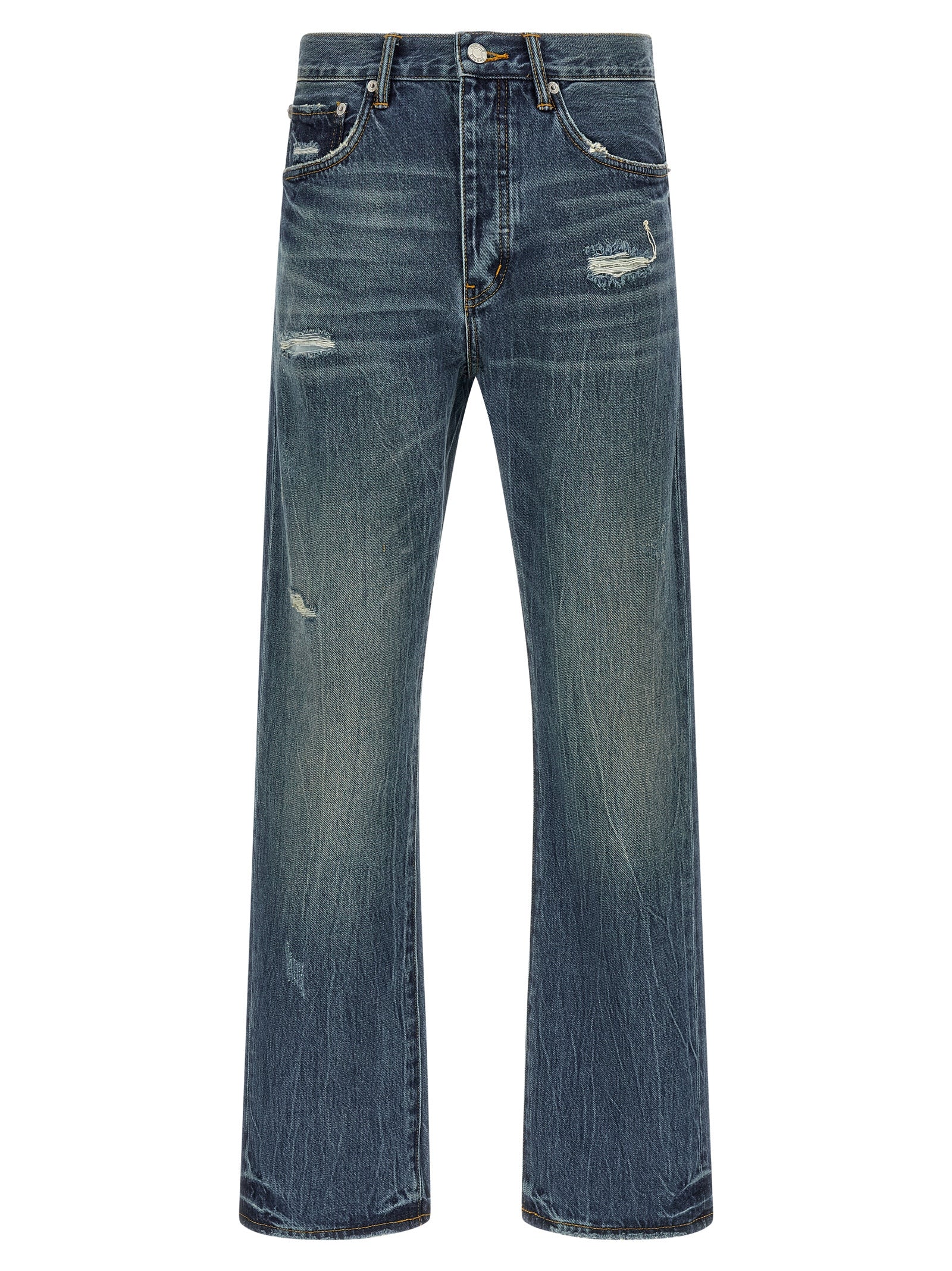 PURPLE Blaue Baumwolljeans im Straight Fit