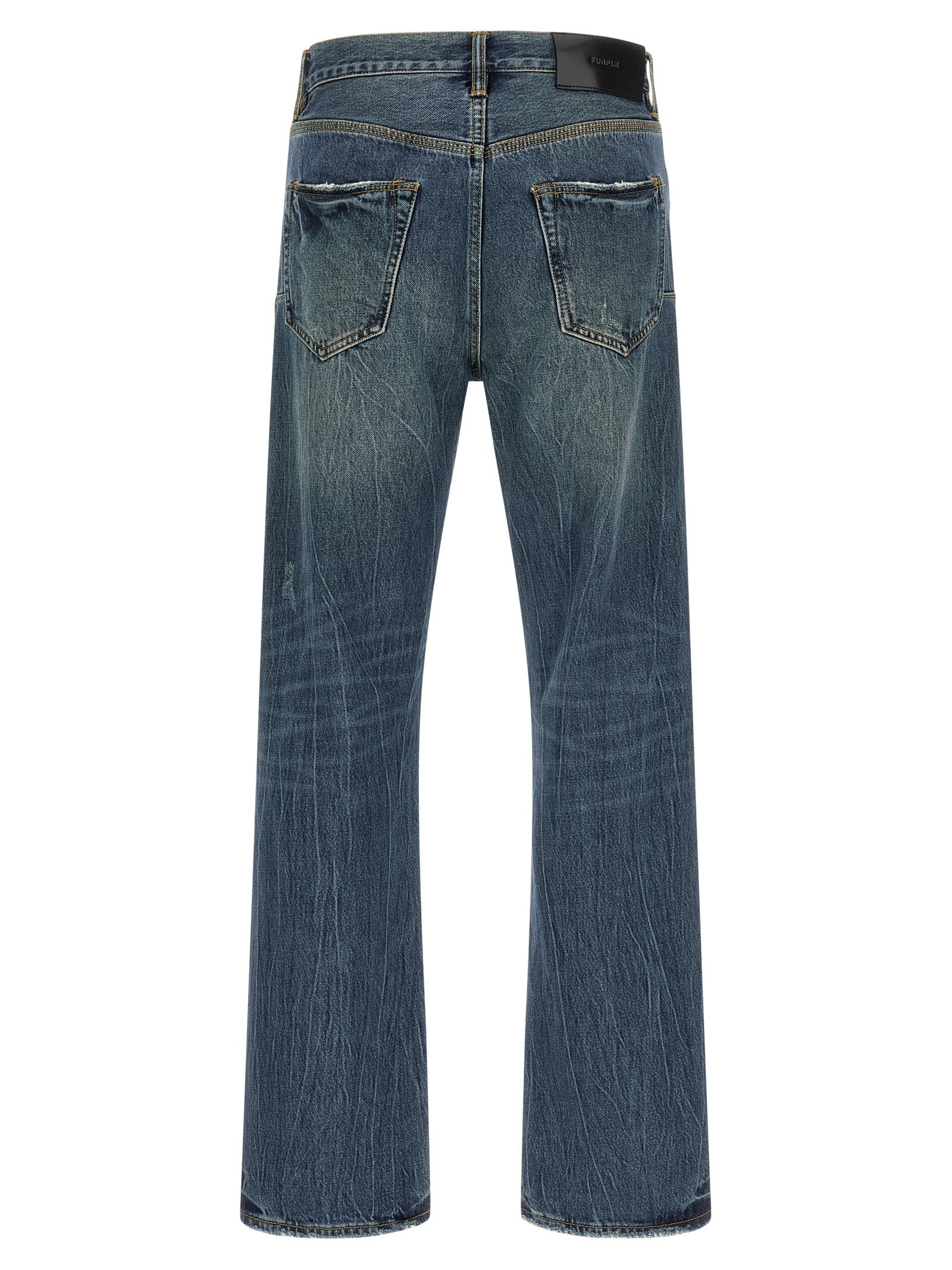 PURPLE Blaue Baumwolljeans im Straight Fit