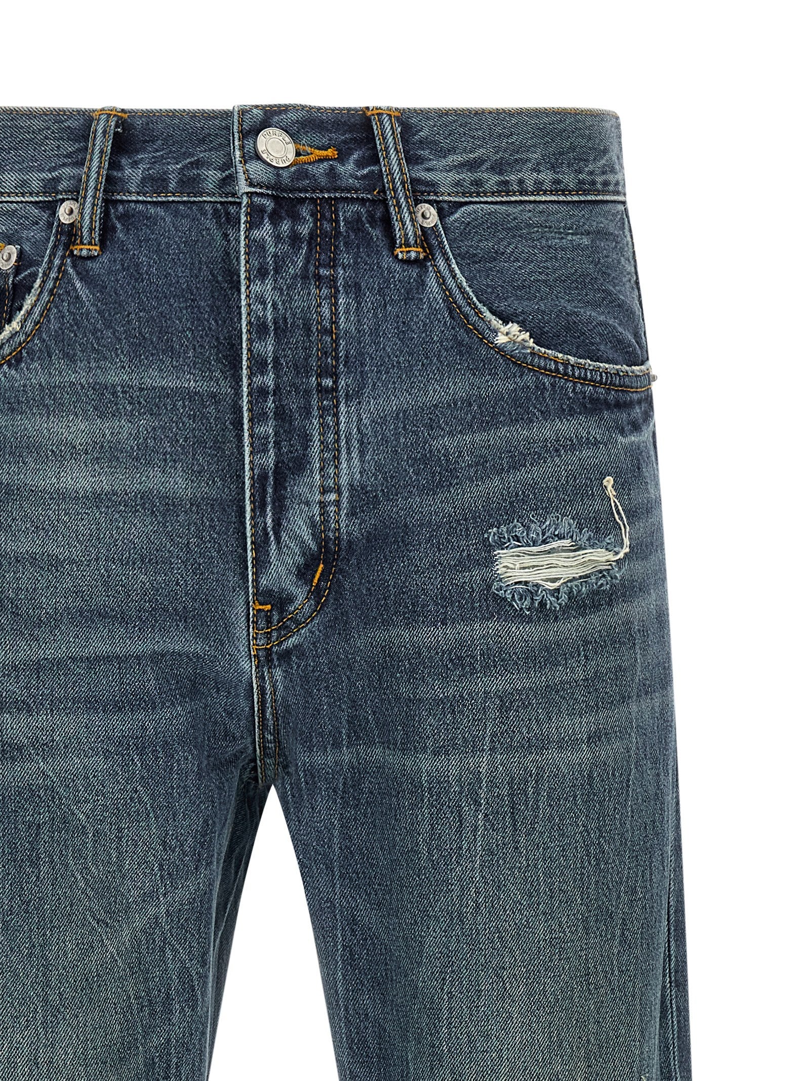 PURPLE Blaue Baumwolljeans im Straight Fit