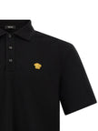 Versace Black Cotton Polo Shirt