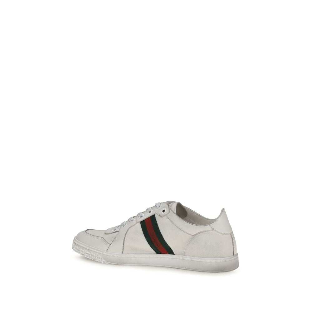 Gucci White Calfskin Bos Taurus Athletic Sneakers