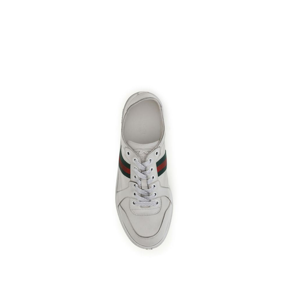 Gucci White Calfskin Bos Taurus Athletic Sneakers