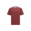 Brunello Cucinelli Bordeaux Baumwoll-T-Shirt