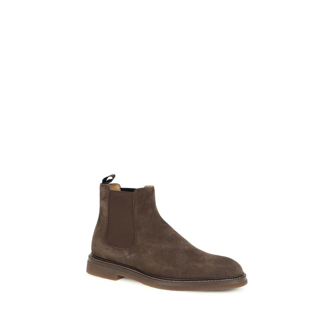 Brunello Cucinelli Braune Kalbshaut Bos Taurus Chelsea-Boots