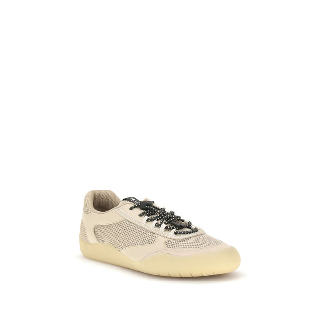 Prada Beigefarbene Sneakers aus Kalbsleder Bos Taurus