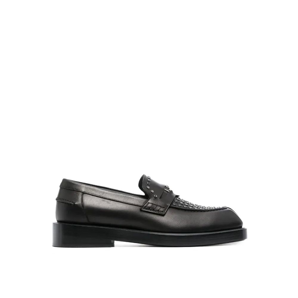 Versace Schwarze Leder-Slipper zum Hineinschlüpfen