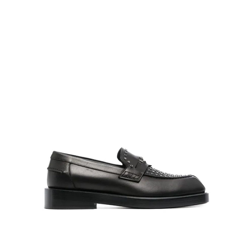 Versace Schwarze Leder-Slipper zum Hineinschlüpfen