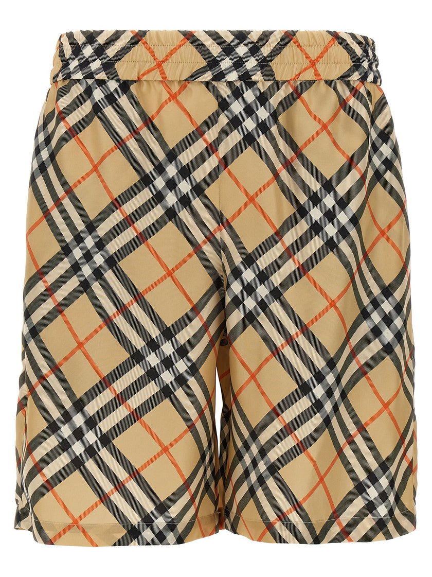 Burberry Beige Satin-Bermudashorts