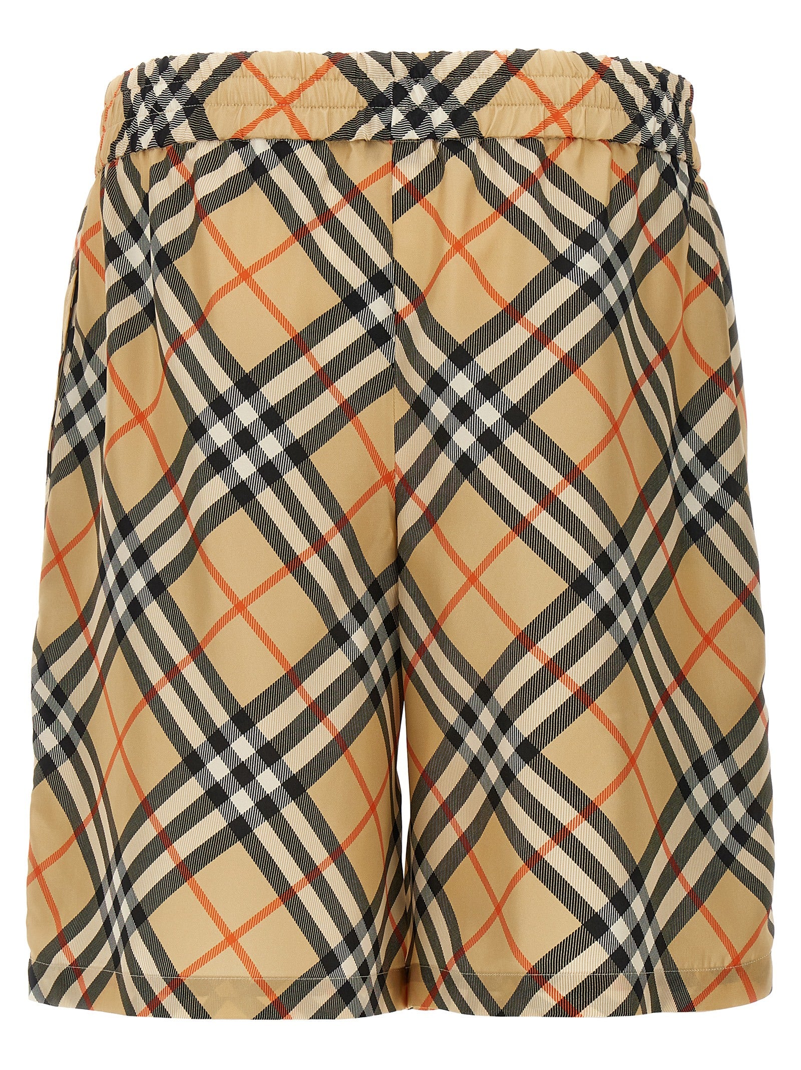 Burberry Beige Satin-Bermudashorts