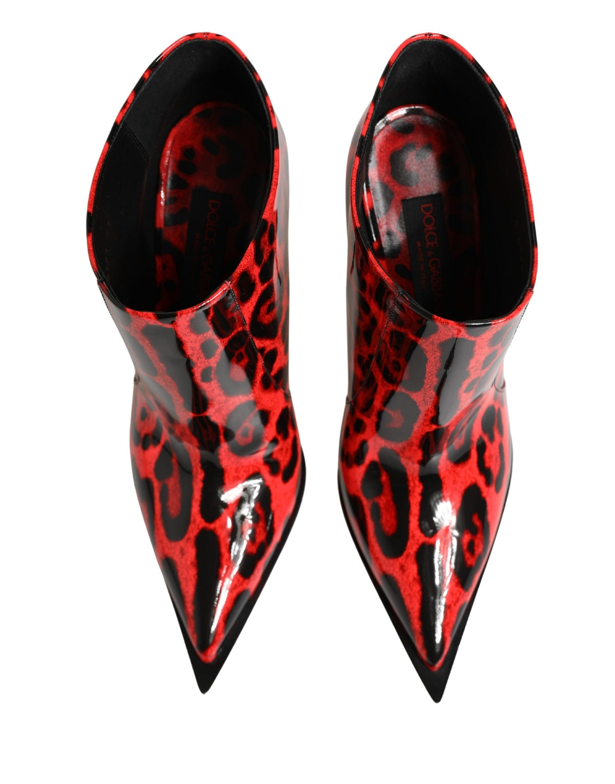 Dolce & Gabbana Red Leopard Print Cardinale Ankle Boots
