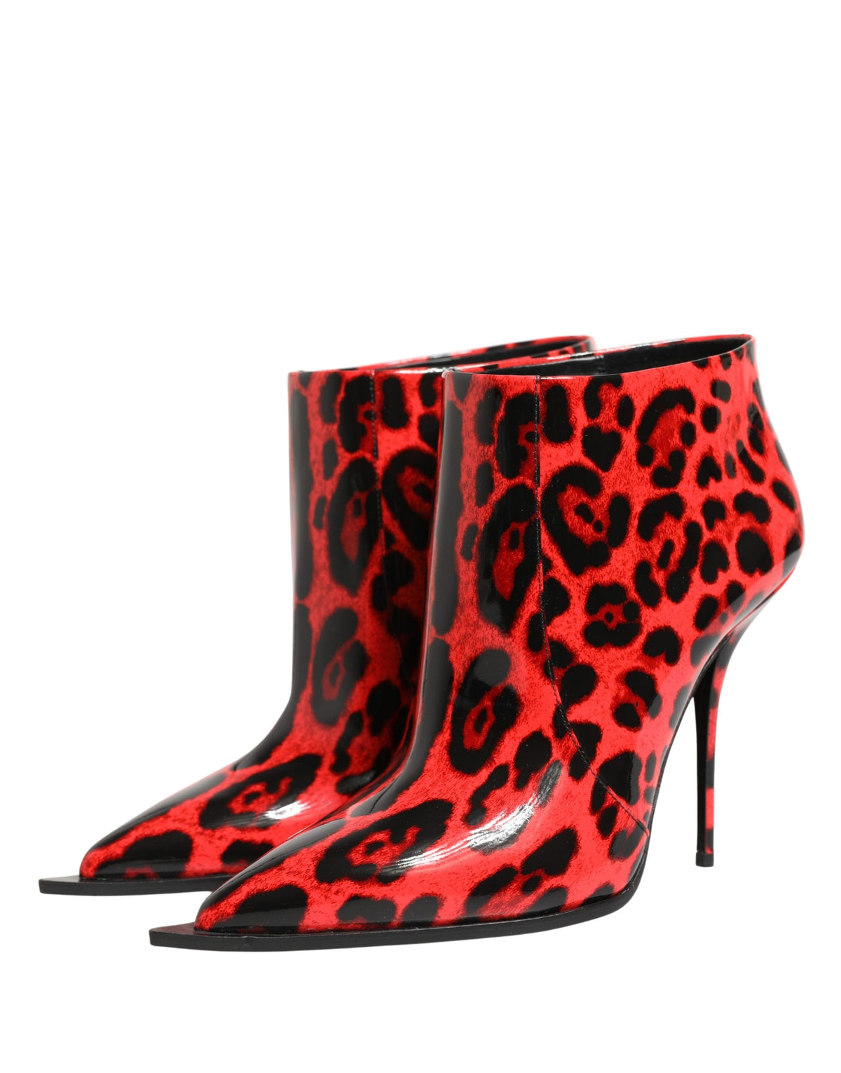 Dolce & Gabbana Red Leopard Print Cardinale Ankle Boots