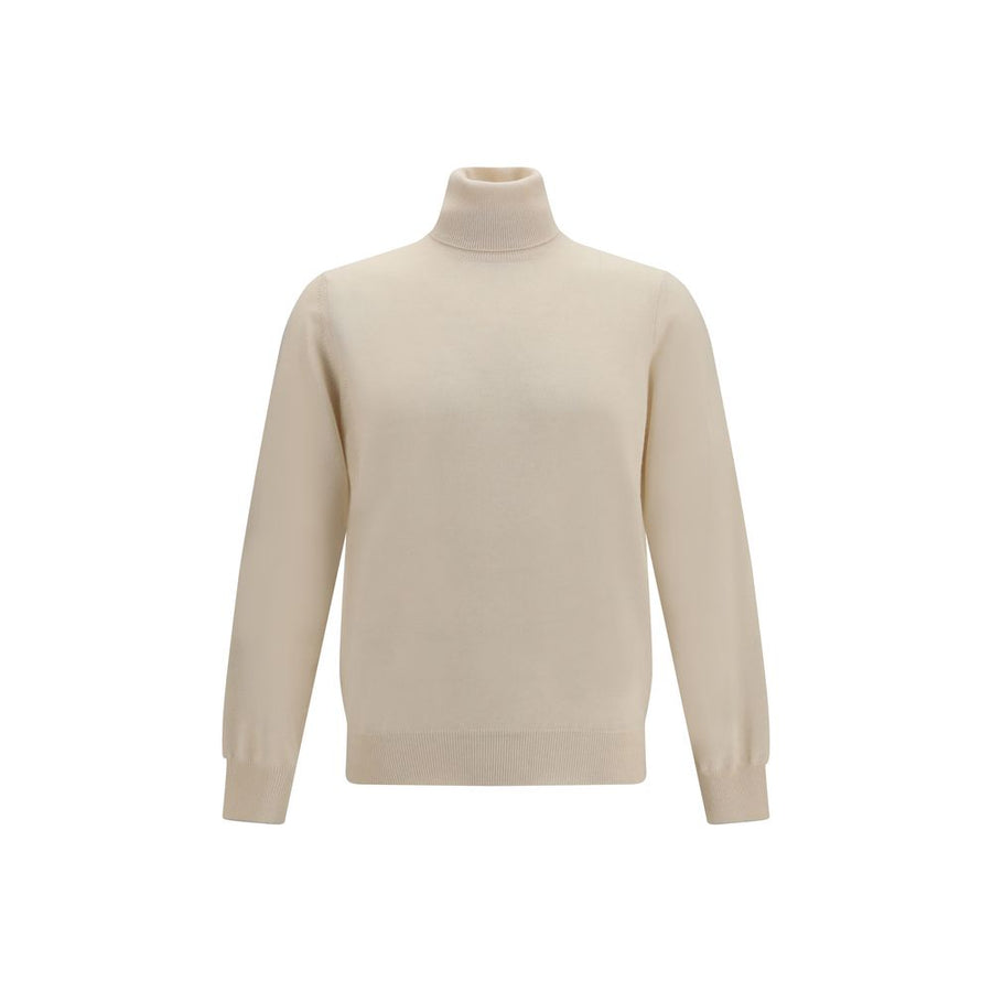Brunello Cucinelli Beige Cashmere Roll-Neck Sweater