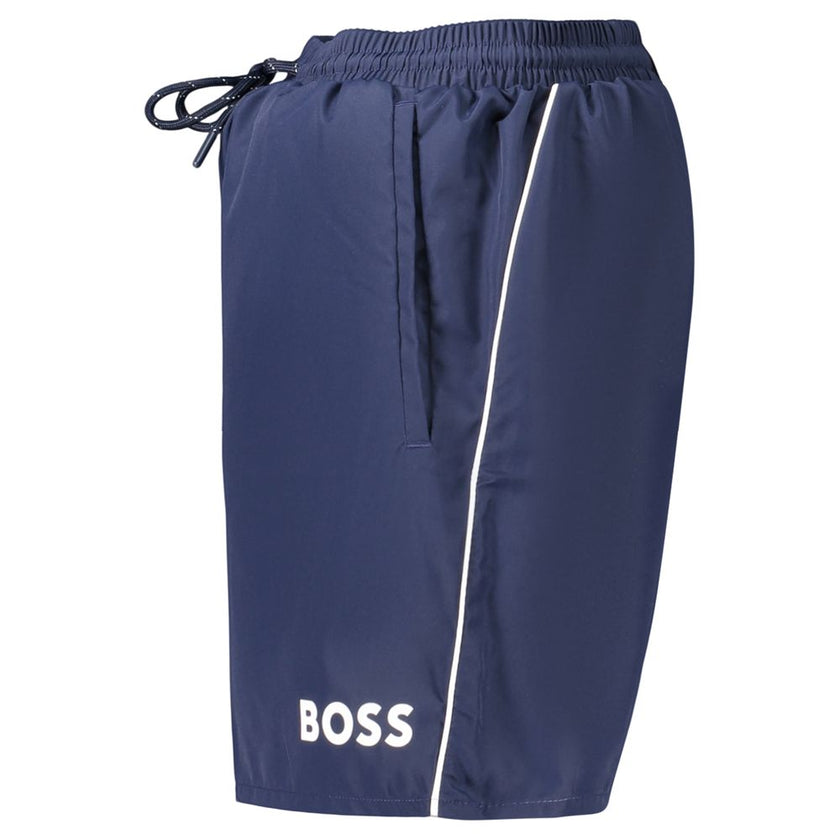 Hugo Boss Blaue Polyester-Badehose für Herren