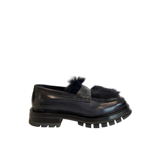 Santoni Blaue Herren-Mokassins aus Leder